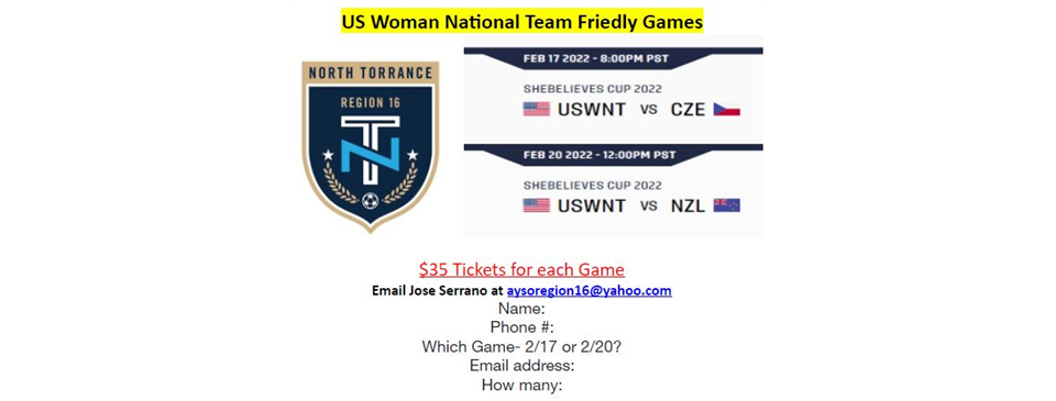 Tickets for USWNT