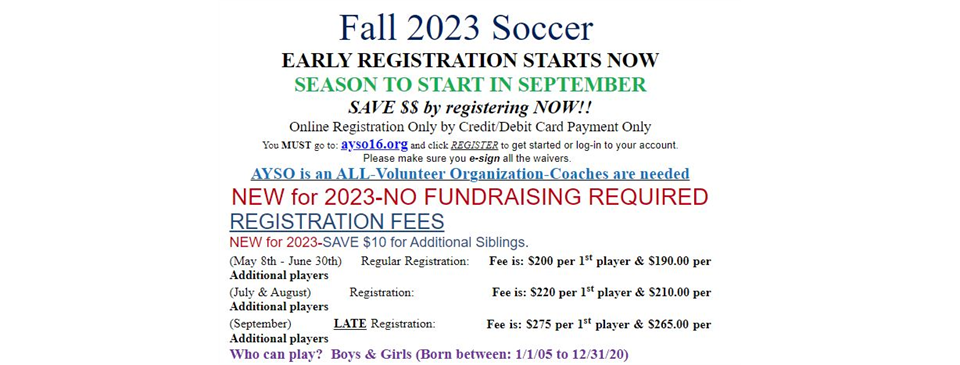 Early Registration Starts Now