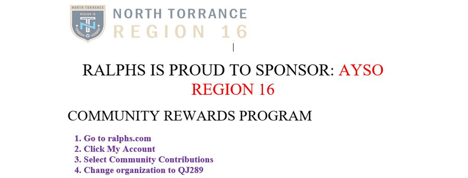 Ralphs is Proud to Sponsor Ayso-we need your support!!!!